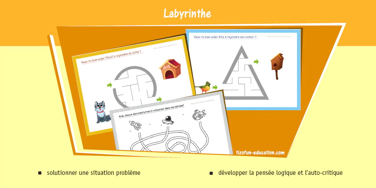 exercices et jeux sur le labyrhinte en petite section de maternelle - labyrhintes 3 à 4 ans