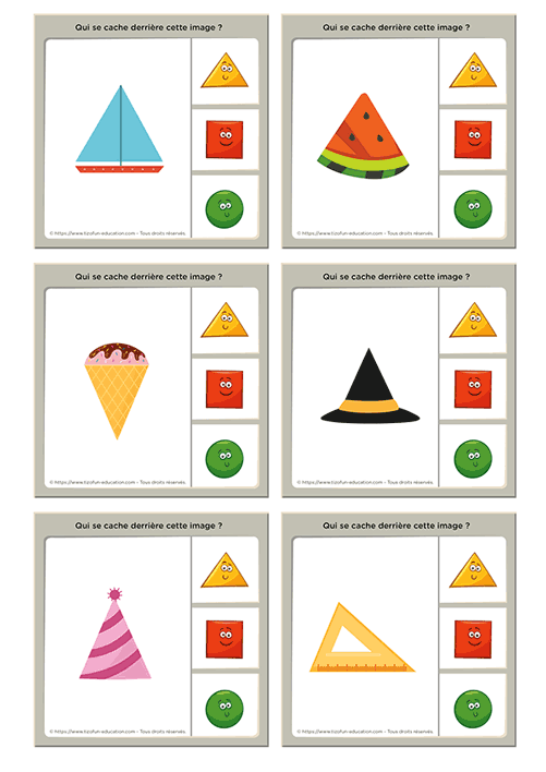 Identifier et nommer le triangle en maternelle - jeu forme géométrique à imprimer