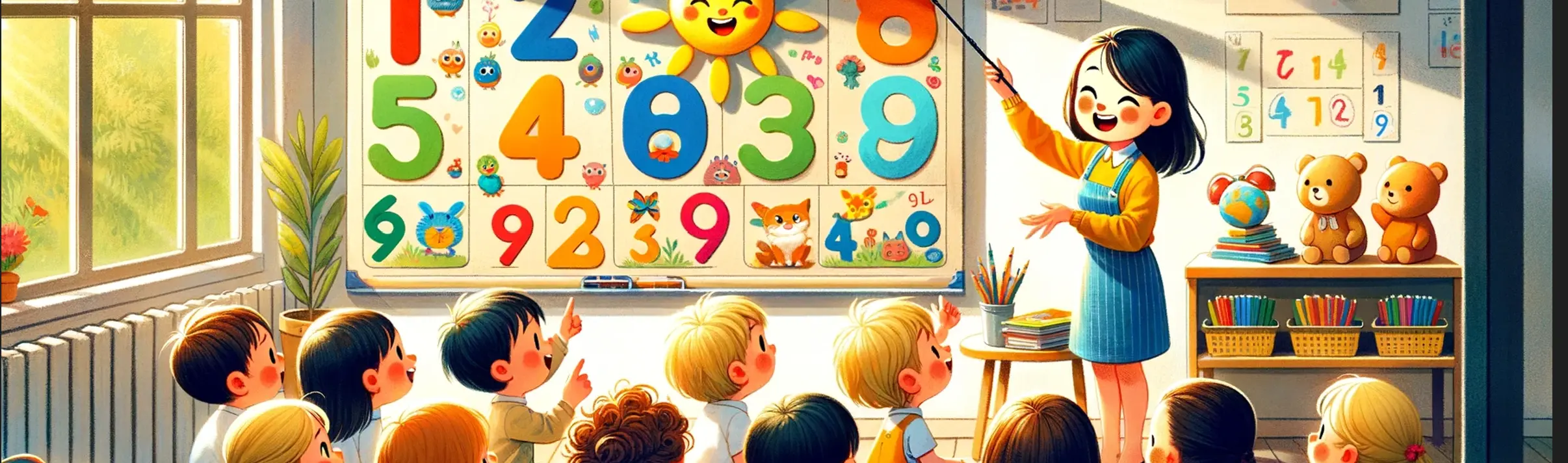 Les enfants apprennent les nombres en petite section - exercices de numération de 1 à 5