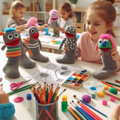 Atelier de Création de Marionnettes en Chaussette - 10 Activités Ludiques pour Développer la Motricité Fine en Maternelle