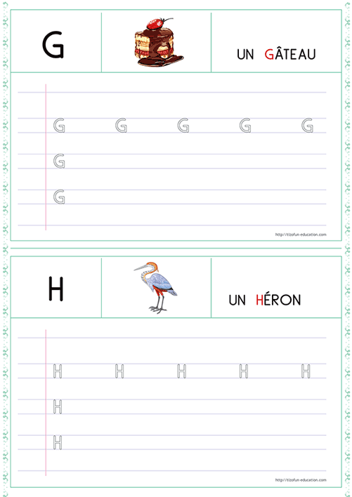 Tracer les lettres capitales en MS – Écrire les lettres G et H