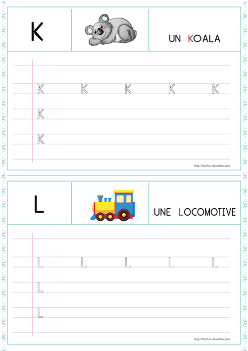 Écrire les majuscules d’imprimerie en Moyenne Section – Écriture des lettres K et L