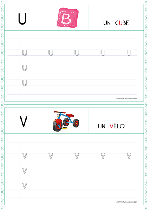 Écrire les majuscules d’imprimerie en Moyenne Section – Écriture des lettres U et V