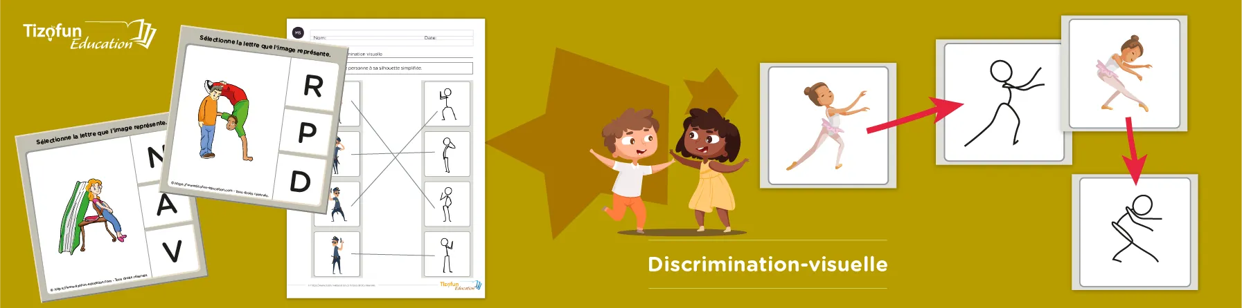 Exercices de discrimination visuelle pour enfants : formes et silhouettes