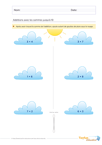 exercice d'addition interactifs et amusant pour enfant - comprendre l'addition