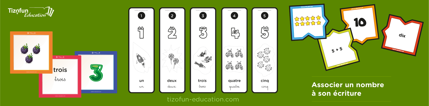 Les enfants apprennent les nombres en petite section - exercices de numération de 1 à 5