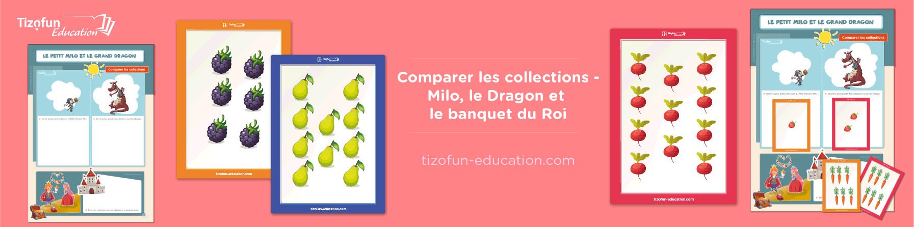 Apprendre à Comparer les Collections avec Milo et le Dragon - Identifier ce qui est plus gand, plus petit ou égal