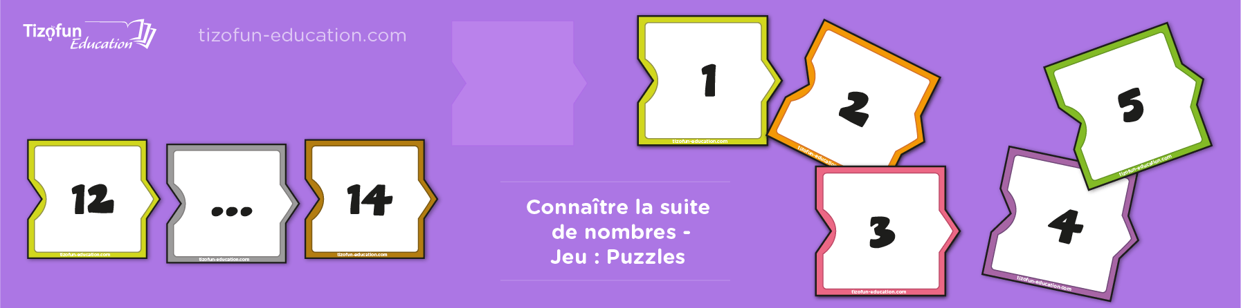 Jeux de puzzle pour apprendre la suite des nombres aux enfants