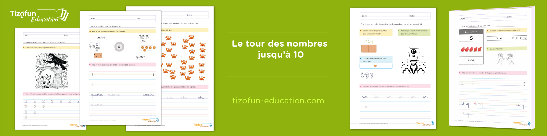 Les enfants apprennent les nombres en petite section - exercices de numération de 1 à 5