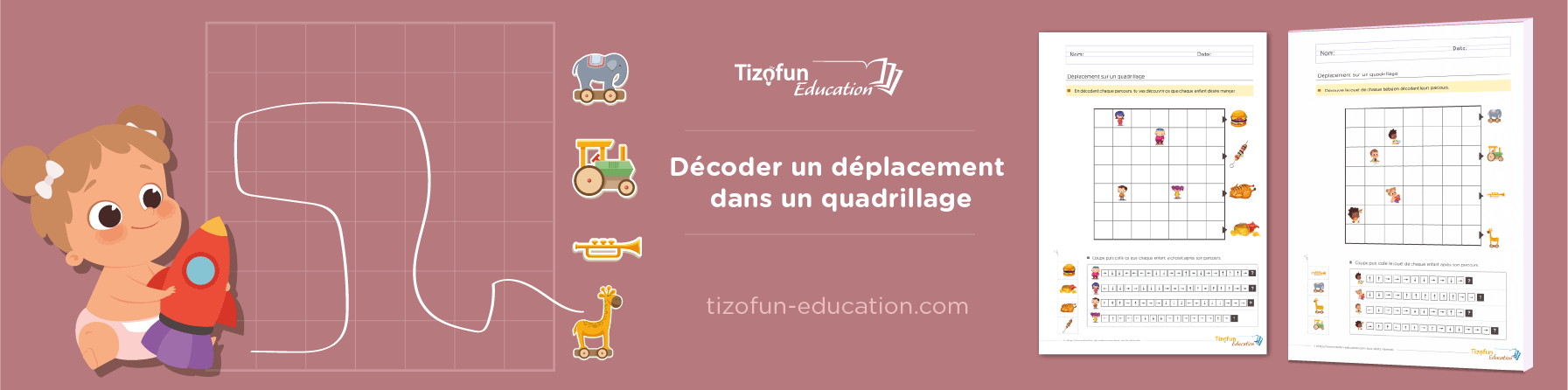 Exercices de déplacement sur quadrillage GS CP : Jeux et activités pour enfants - codage de parcours