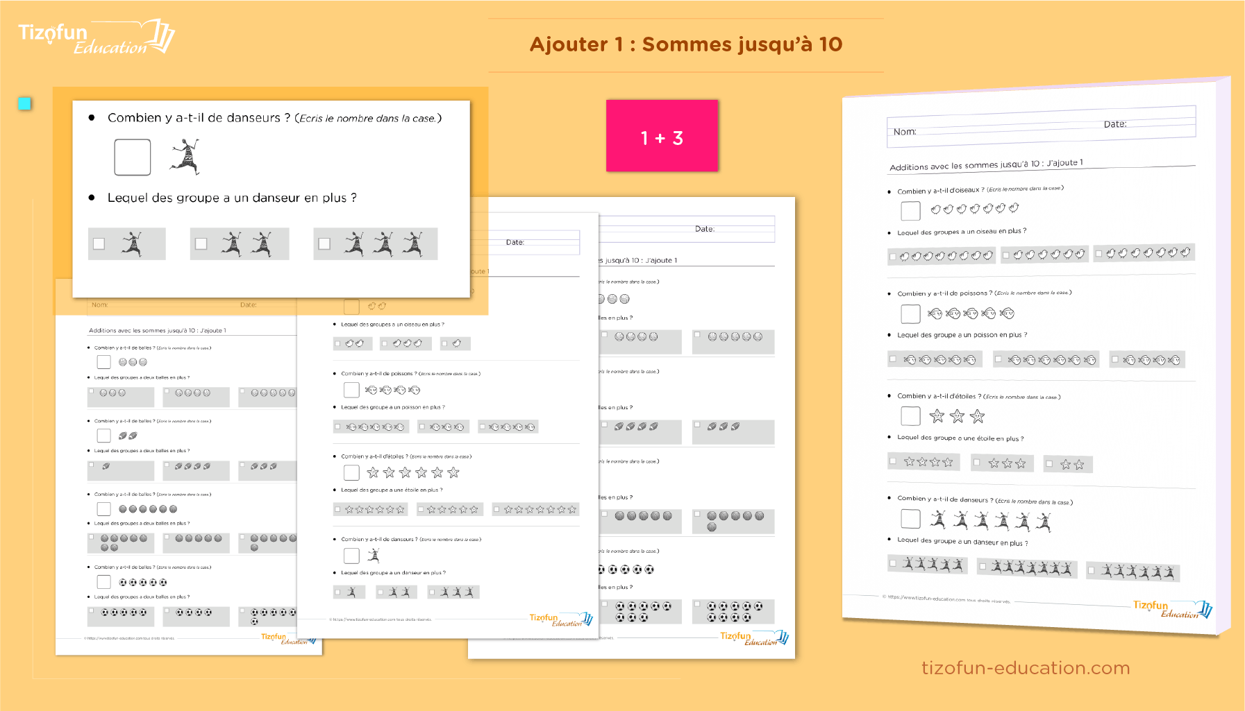 Ajouter 1 aux Nombres jusqu'à 10 : Méthode Simple avec la Bande Numérique