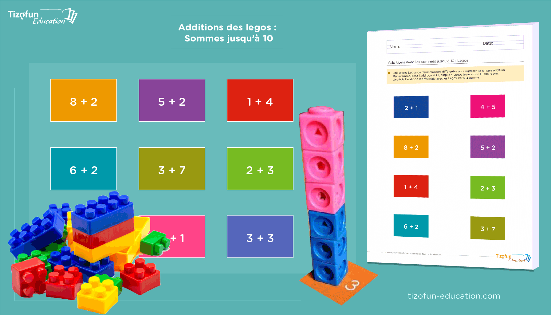 Exercices d'Additions avec Legos pour Enfants : Apprendre les Maths de Manière Ludique