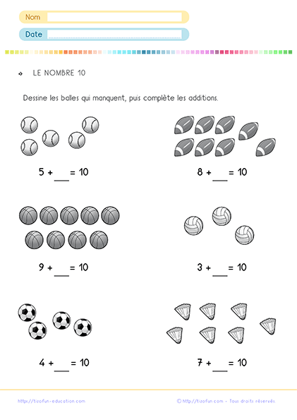 La dizaine - Exercices amusants pour apprendre le nombre 10