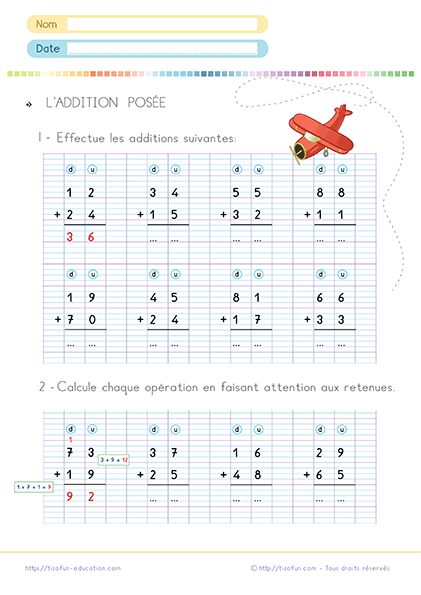 comment apprendre l'addition posée aux enfants - exercices simples et efficaces