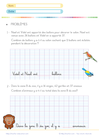 Exercices pour apprendre comment résoudre des problèmes mathématiques au primaire