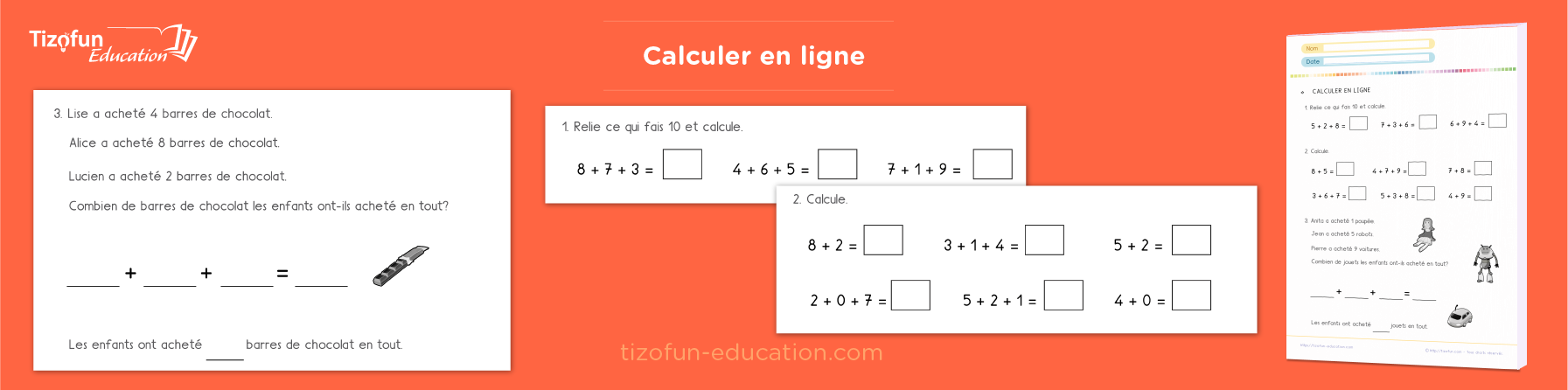 Exercices de calcul en ligne pour le CP et CE1 - jeux et fiches gratuites pour calculer en ligne