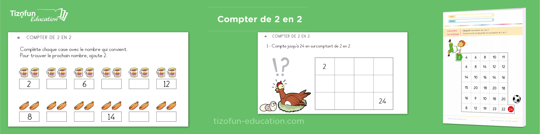 Apprendre à compter de 2 en 2 en primaire - Exercices pour apprendre le comptage par deux en CP et CE1