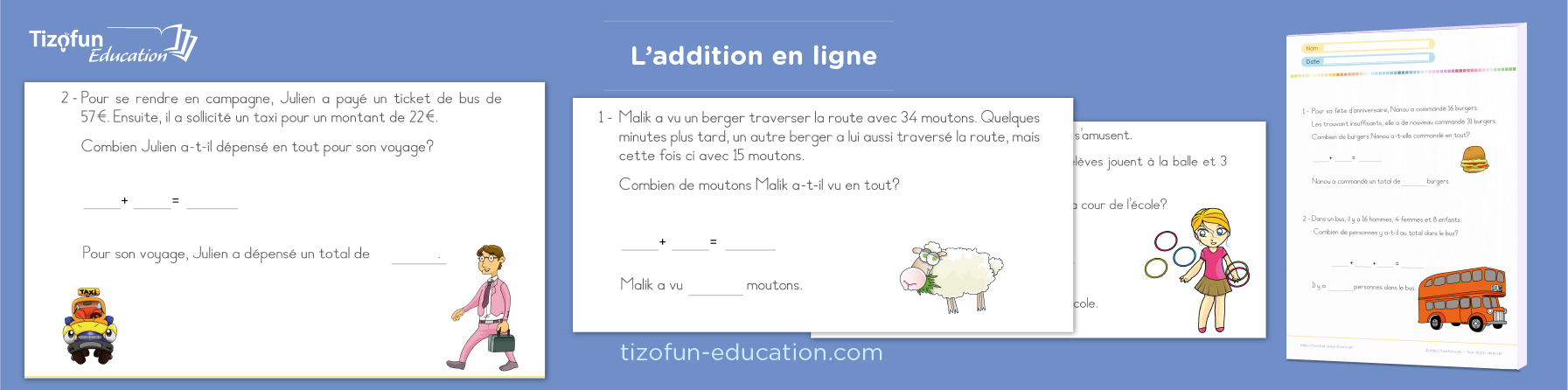 Exercices d'addition en ligne pour le CP et CE1 - méthodes et astuces pour apprendre l'addition en ligne