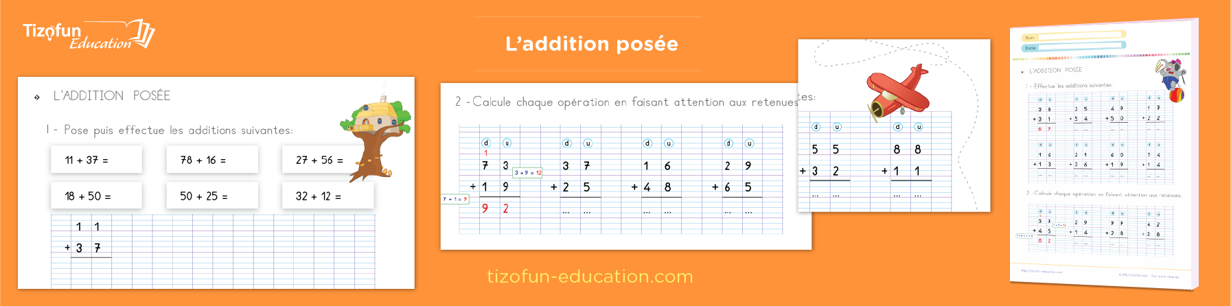 Exercices et astuces pour comprendre l'addition posée avec et sans retenue au CP et CE1