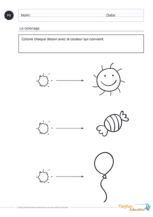Prévisualisation de la fiche de coloriage PS suivre une consigne avec des couleurs.
