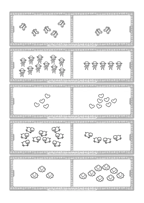 Fiche beaucoup maternelle à imprimer - Exercice de math PS MS