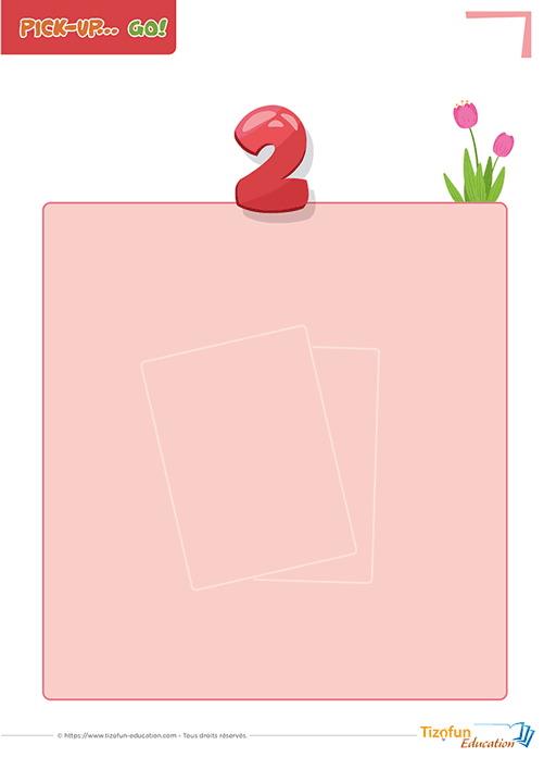 tableau de jeu nombres maternelle à imprimer pour apprendre à compter de 1 à 3 en Maternelle Petite Section (PS) - la maison du nombre 2