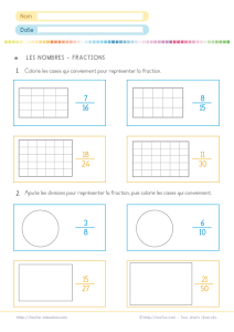 Représenter une fraction par le coloriage et le découpage : exercices CM1 à la 6ème