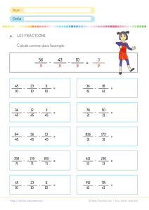 Exercices fractions décimales CM1 CM2 avec des calculs progressifs