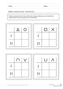 Tableau à double entrée en GS CP : logique et motricité fine