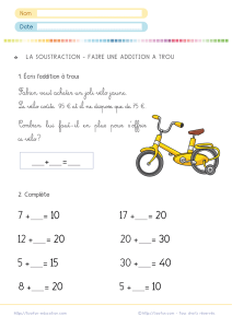 Calculer un complément à trou CP CE1 : exercices de calcul mental progressifs