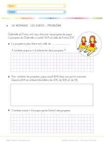 Résoudre un problème de monnaie CP CE1 : défi des poupées
