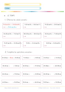 Additionner des durées CE2 CM2 avec des exercices progressifs