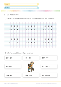 Addition posée à 3 chiffres avec retenue au primaire | Exercices progressifs