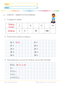 Apprendre les chiffres romains CM1 CM2 avec des exercices progressifs