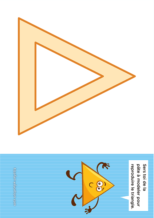 Observer les caractéristiques d'une forme en Maternelle GS MS PS - Reproduire un modèle de triangle en se servant de la pâte à modeler