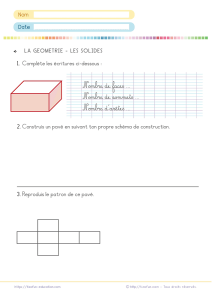 Étudier les caractéristiques et le patron du pavé droit : exercices CM1 CM2