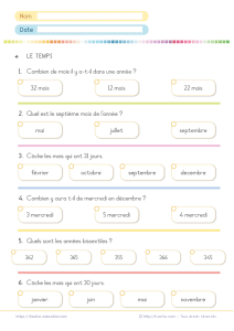 Lire le calendrier et structurer le temps : exercices pour le CE1 et CE2
