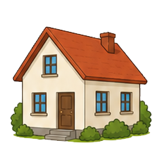 carte texte + image qui présente une maison