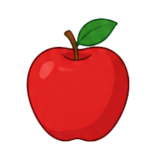 carte texte + image qui présente une pomme