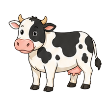 carte texte + image qui présente une vache