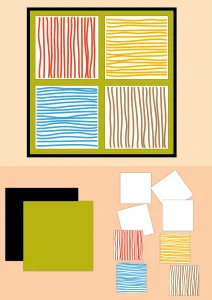Graphisme traits horizontaux et verticaux : créer un patchwork en maternelle
