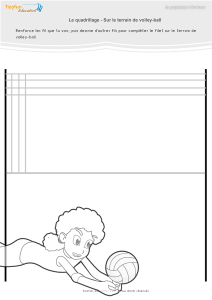 Graphisme quadrillage en Maternelle : compléter le filet de volley-ball