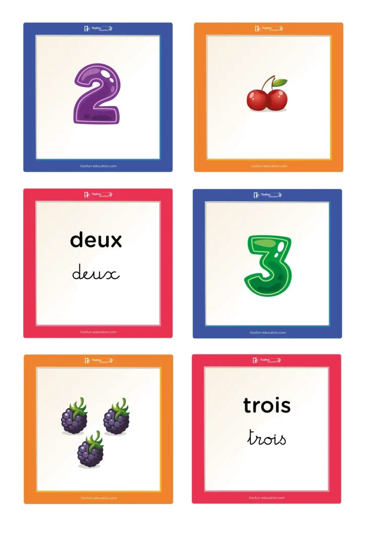 Jeu cartes memory pour apprendre les trois écritures des nombres en maternelle et au CP