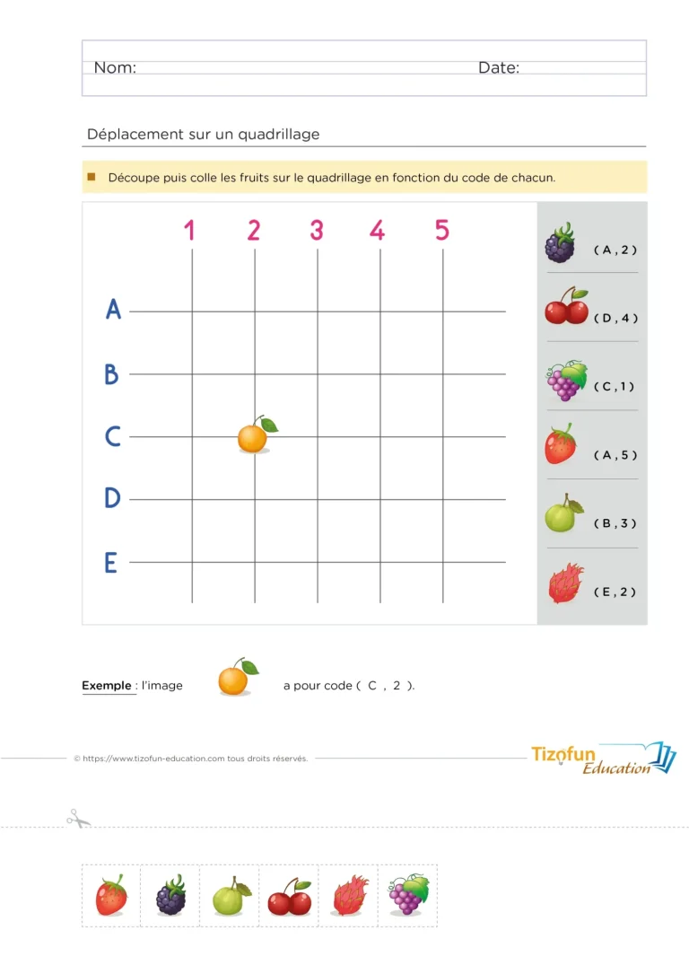 Déplacement sur quadrillage : jeu Quadricode et 20 fiches — GS · CP — aperçu 4