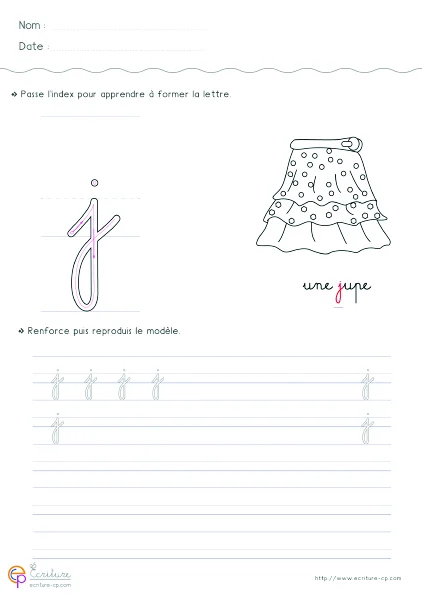 Minuscules cursives : 30 fiches du doigt au crayon, avec une image — MS · GS — aperçu 1