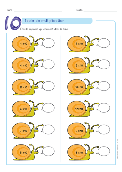 Table de 10 : fiches, cartes memory et quiz PowerPoint — CE1 à CM2 — aperçu 3