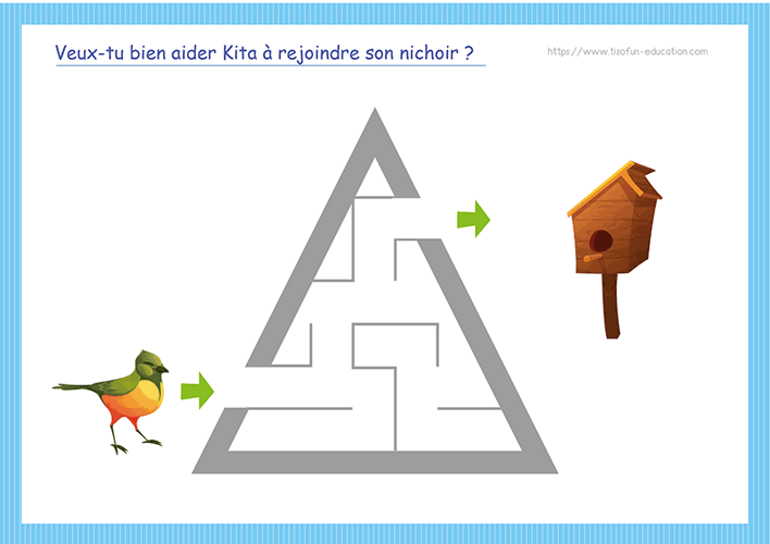 Labyrinthes Maternelle - forme géométrique : le triangle