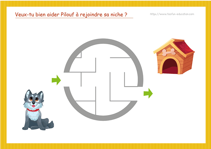 Labyrinthes Maternelle - forme géométrique : le rond