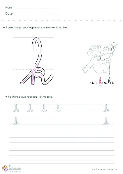 Minuscules cursives : 30 fiches du doigt au crayon, avec une image — MS · GS — aperçu 2
