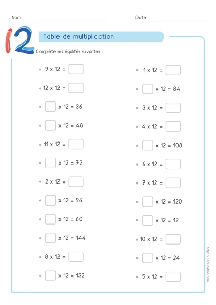 Table de 12 : fiches, cartes memory et quiz PowerPoint — CM1 · CM2 — aperçu 2
